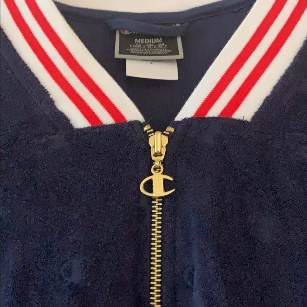 Champion Terry Cloth Warm Up Zip Up Jacket - Picture 4 of 9